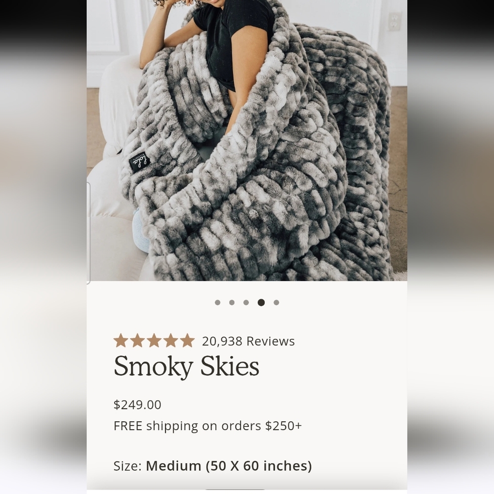 Lola Luxurious Gray Faux Fur Blanket